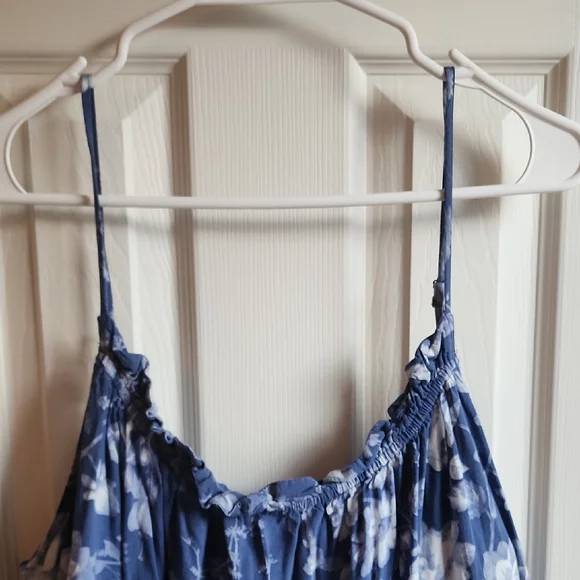 H&M Blue Floral Ruffle Mini Sun Dress - Picture 3 of 10